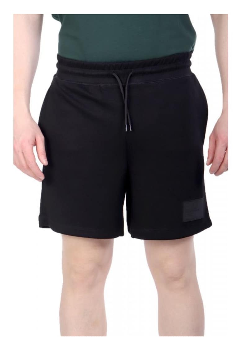 Pantaloni barbati -  Bermuda - negru - 50% viscoza - 45% poliester - 5% elastan -