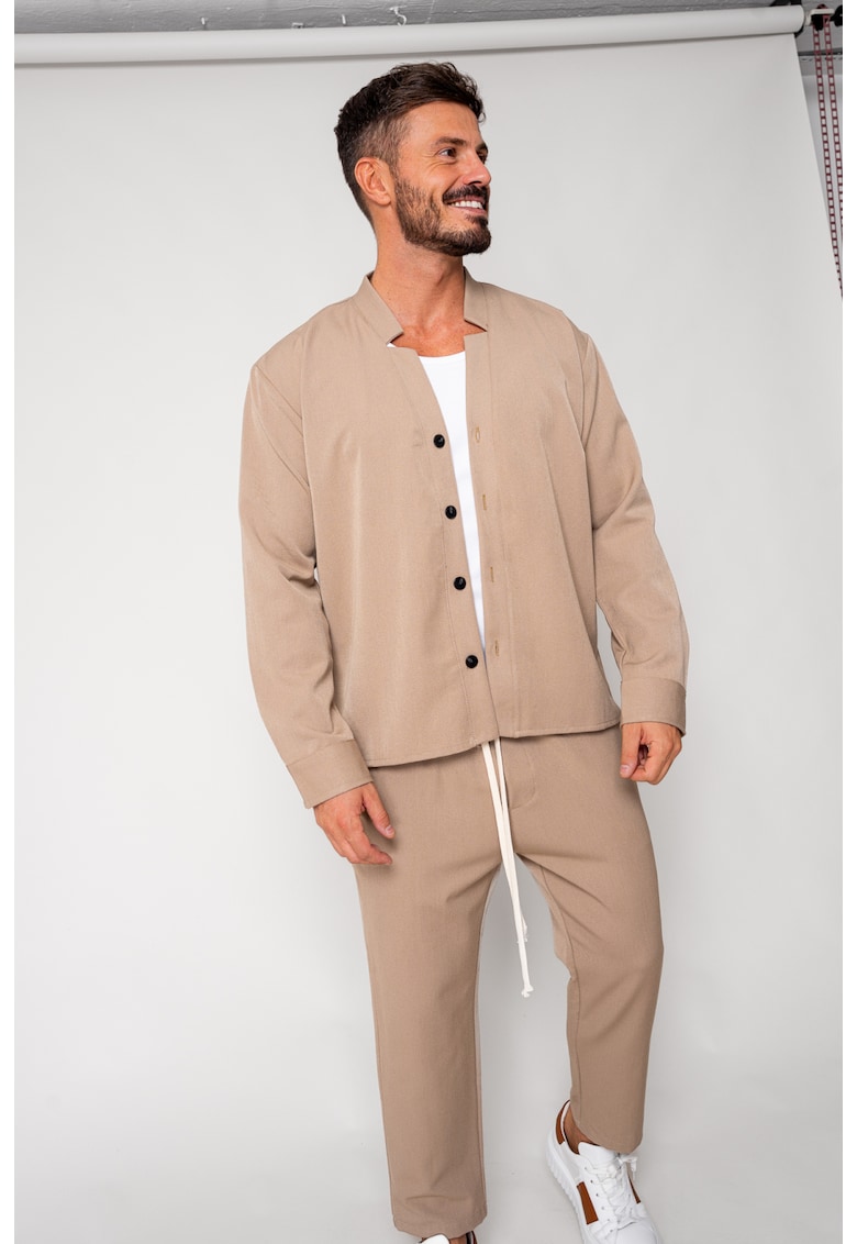 Oferte la Set Como Camasa V-cut si pantaloni lungi Beige 18200 - Bej