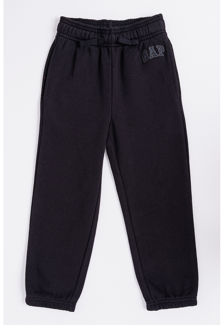Pantaloni de trening din amestec de bumbac cu snur in talie - Negru stins