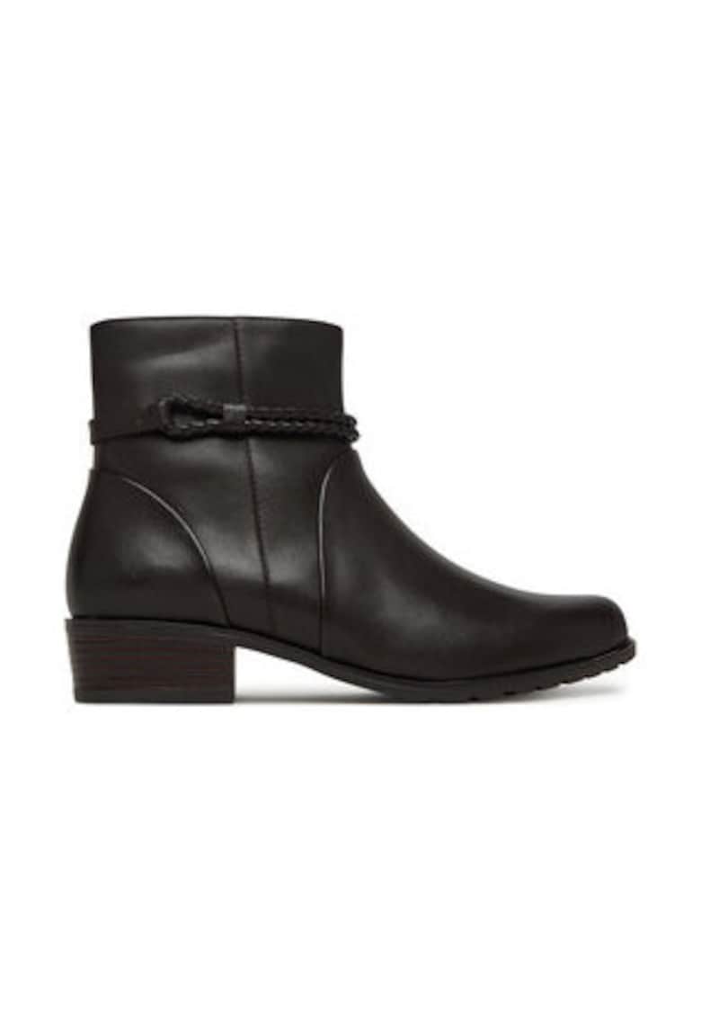 Botine negre din piele naturala pentru dama - Negru