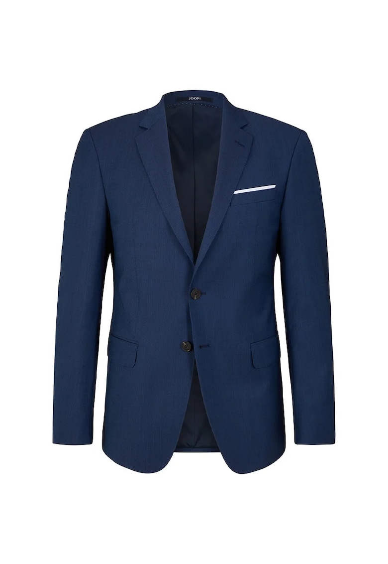 Sacou regular fit cambrat cu inchidere la un singur rand de nasturi - Albastru - XXL