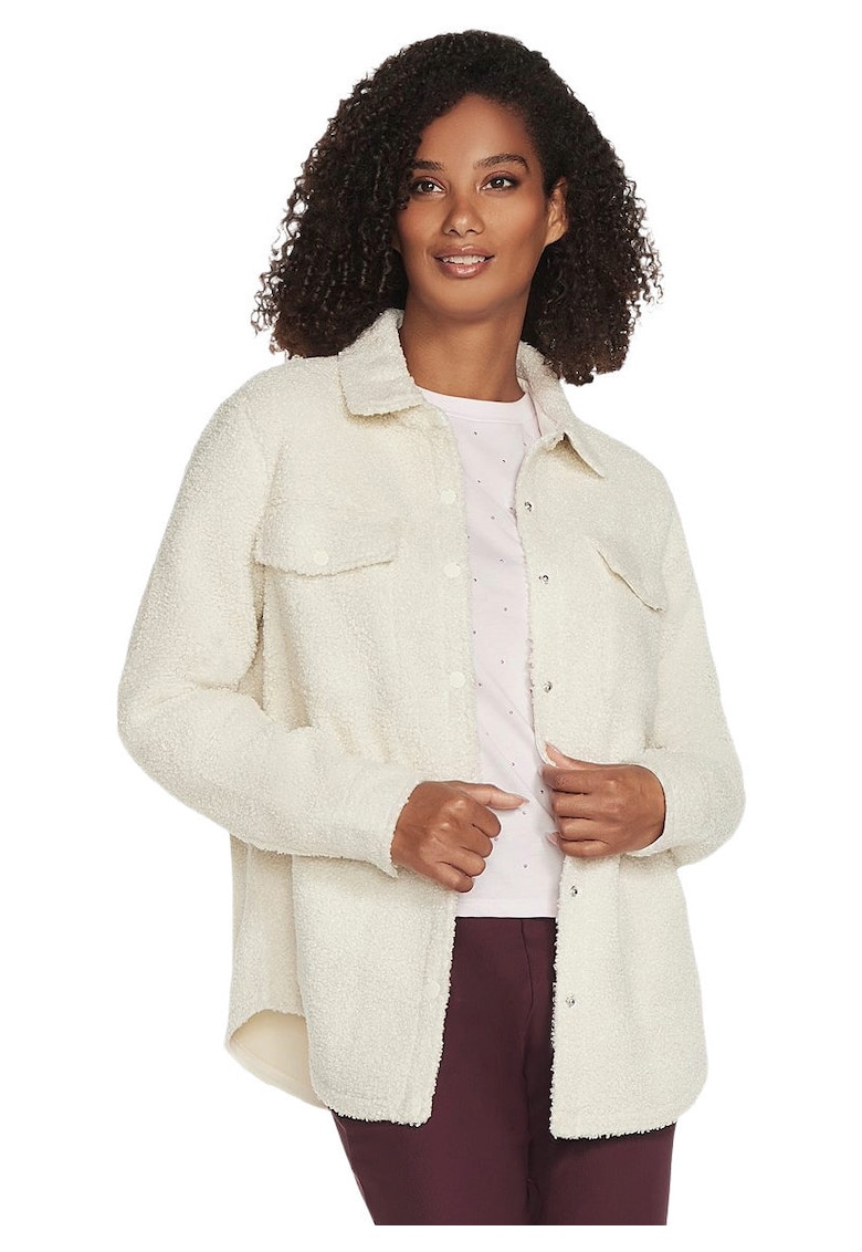 Geaca femei  Sherpa Shacket - Alb - Alb