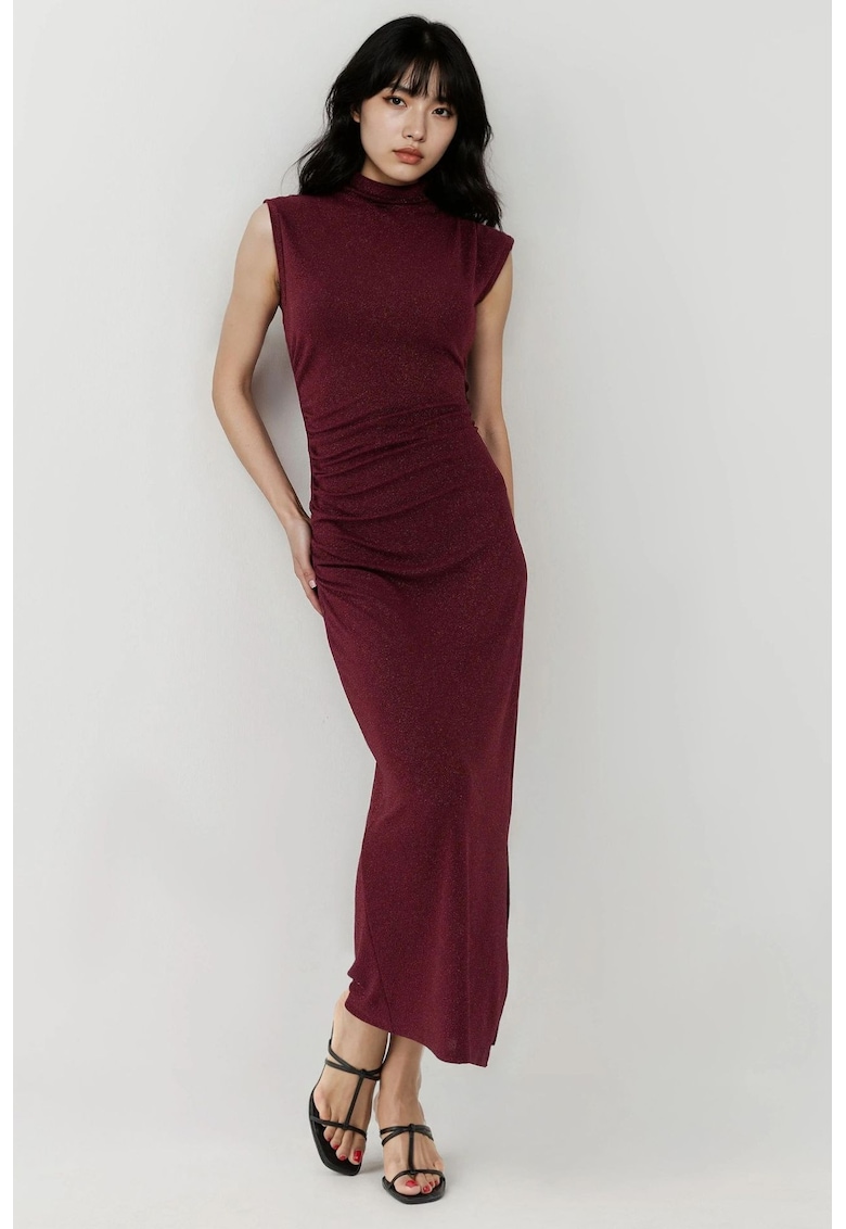 Rochie midi dama -  mulata - tricot - visiniu