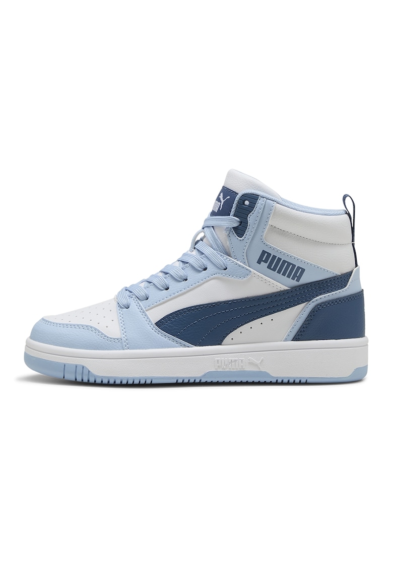 Oferte la Pantofi sport Rebound V6 mid-cut din piele ecologica - Alb/Albastru deschis/Albastru petrol