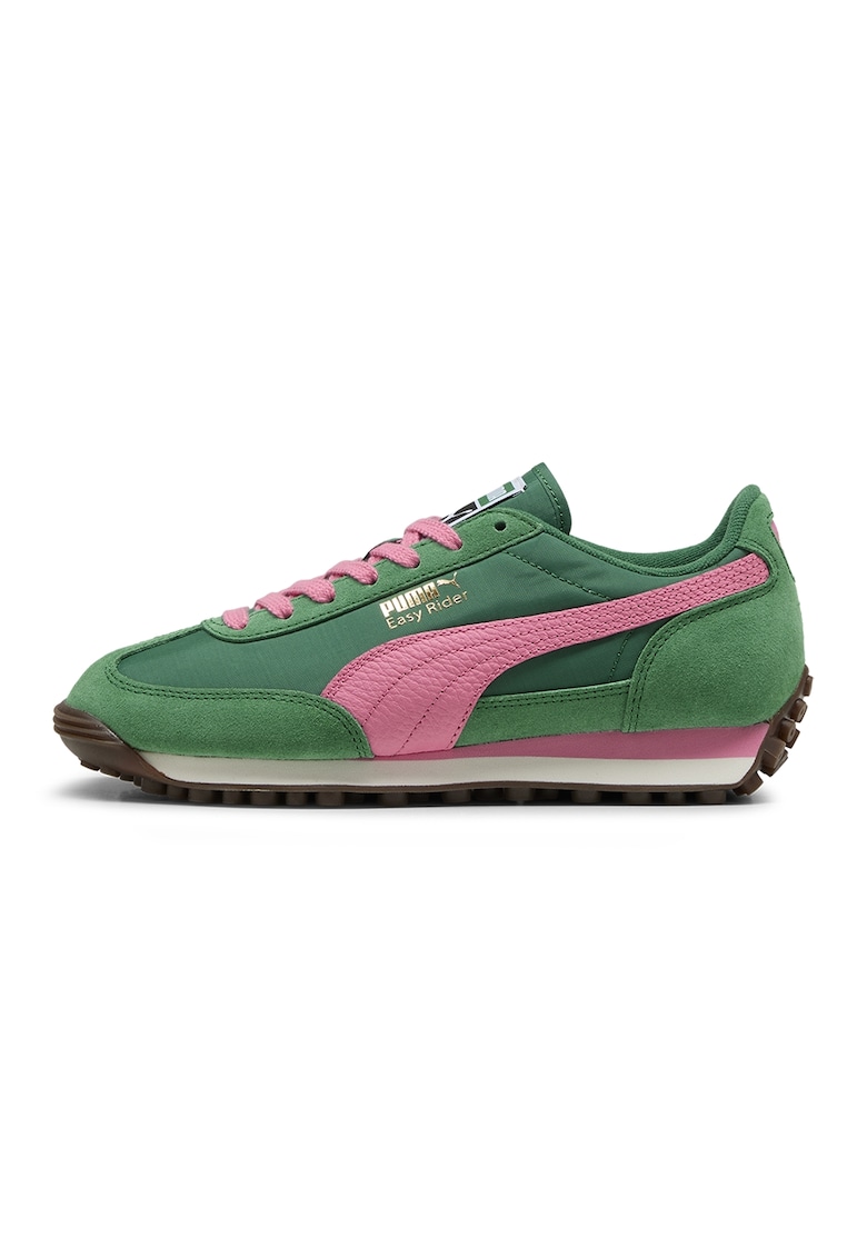 Pantofi sport Easy Rider Vintage cu garnituri de piele intoarsa - Verde/Roz