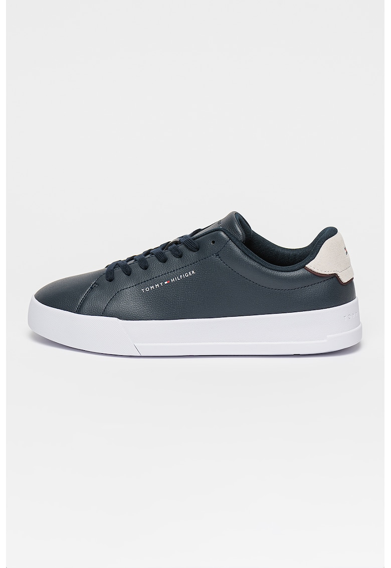Pantofi sport Court din piele cu insertii din material sintetic - Albastru ultramarin