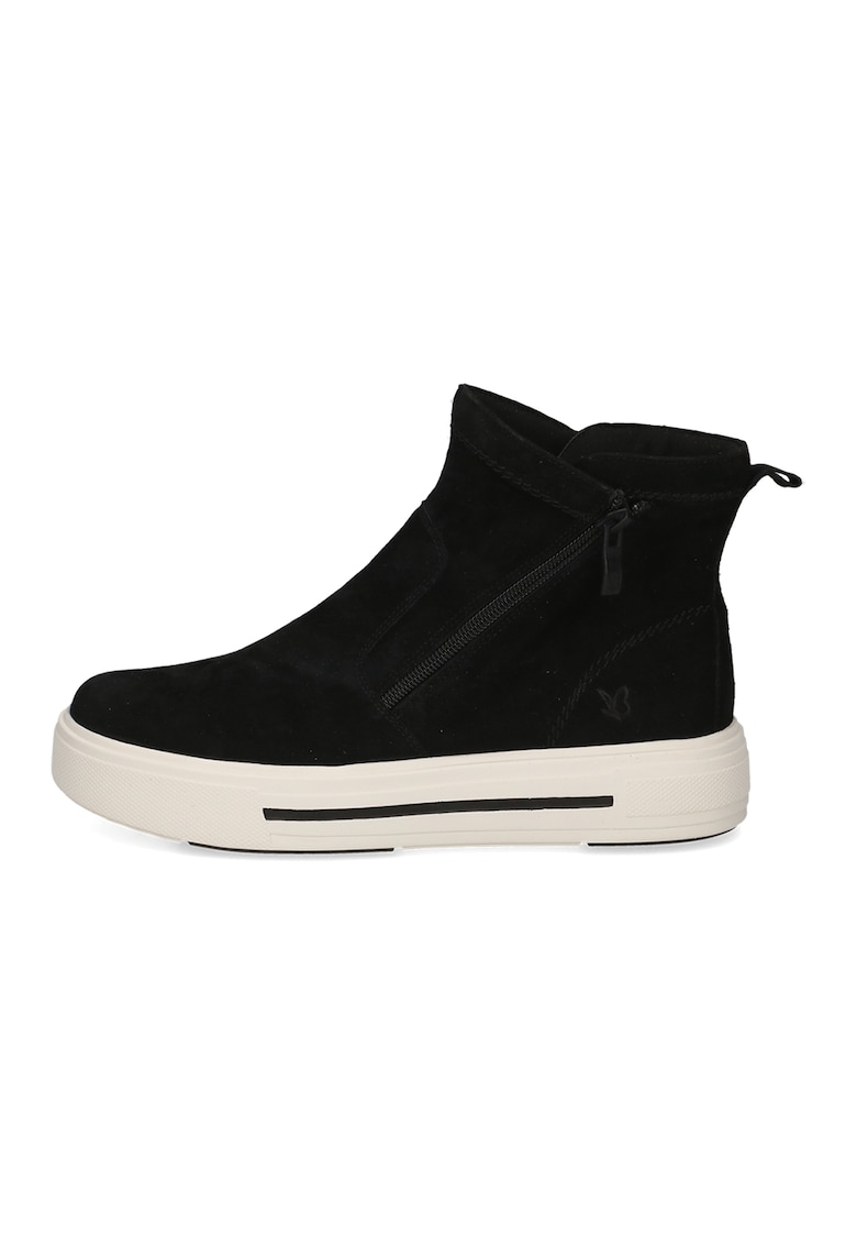Ghete flatform din piele intoarsa - Negru