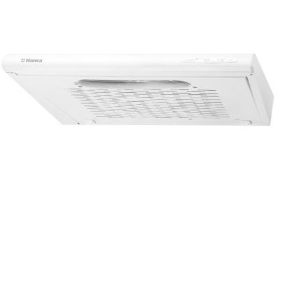 Hota decorativa HANSA OSC5111WH, diametru evacuare aer 120mm, tip universal, aspirare/recirculare, 1x28W, filtru grasime acrilic, comanda butoane,  alb
