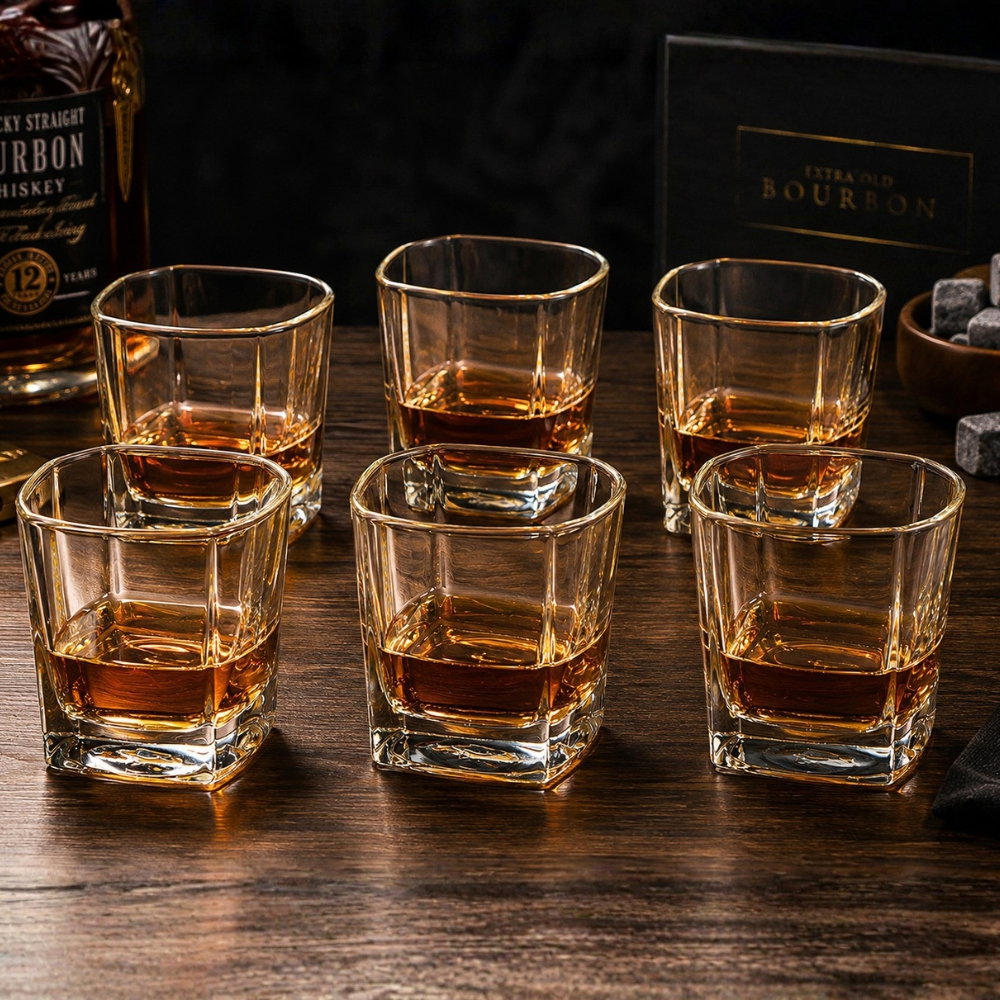 Set 6 Pahare whiskey Large Square