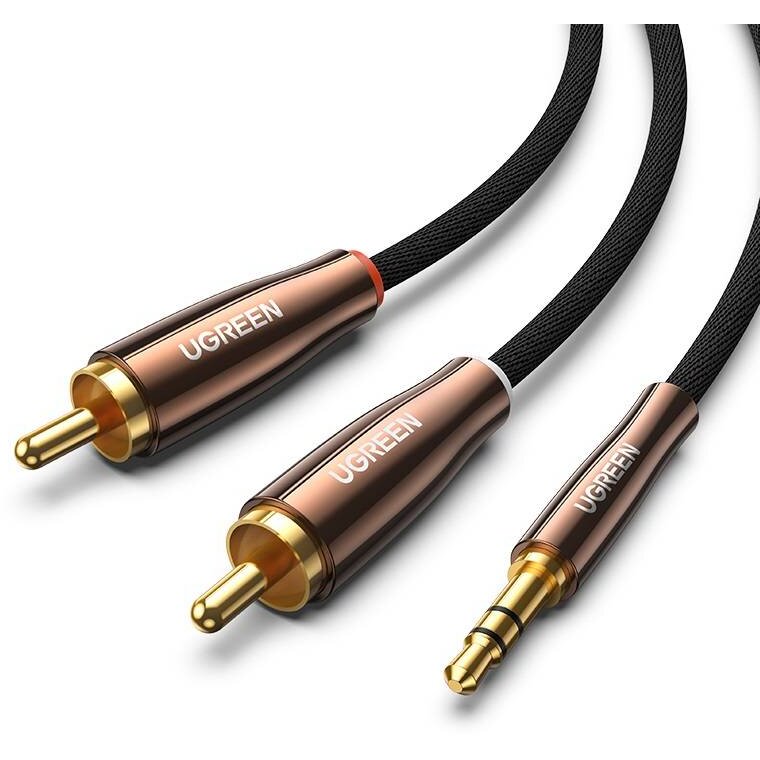 Cablu de date AV170, tata jack 3.5 mm la 2x tata RCA, 2m, Negru