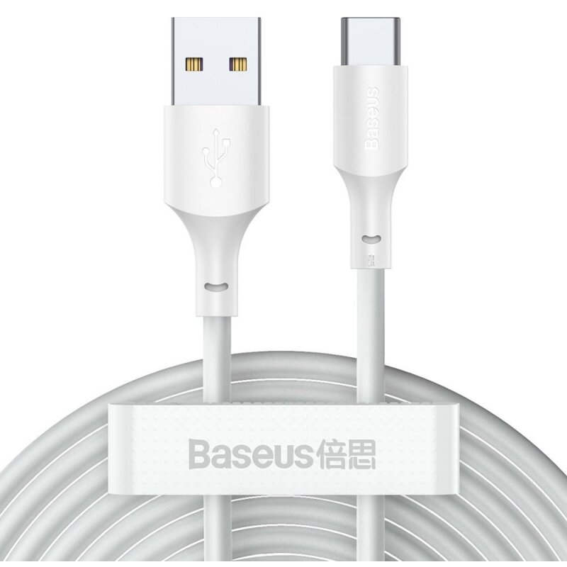 Cablu De Date Simple Wisdom Kit USB La Type-C 5A x2buc 1.5m Alb