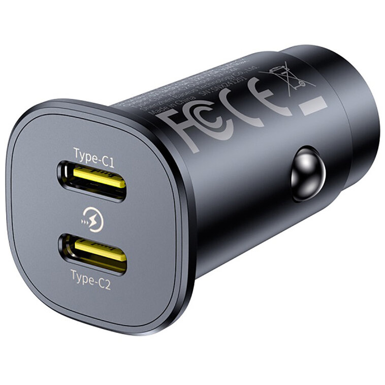 Incarcator GoTrip, 2xUSB-C, 30W, 3A, Negru
