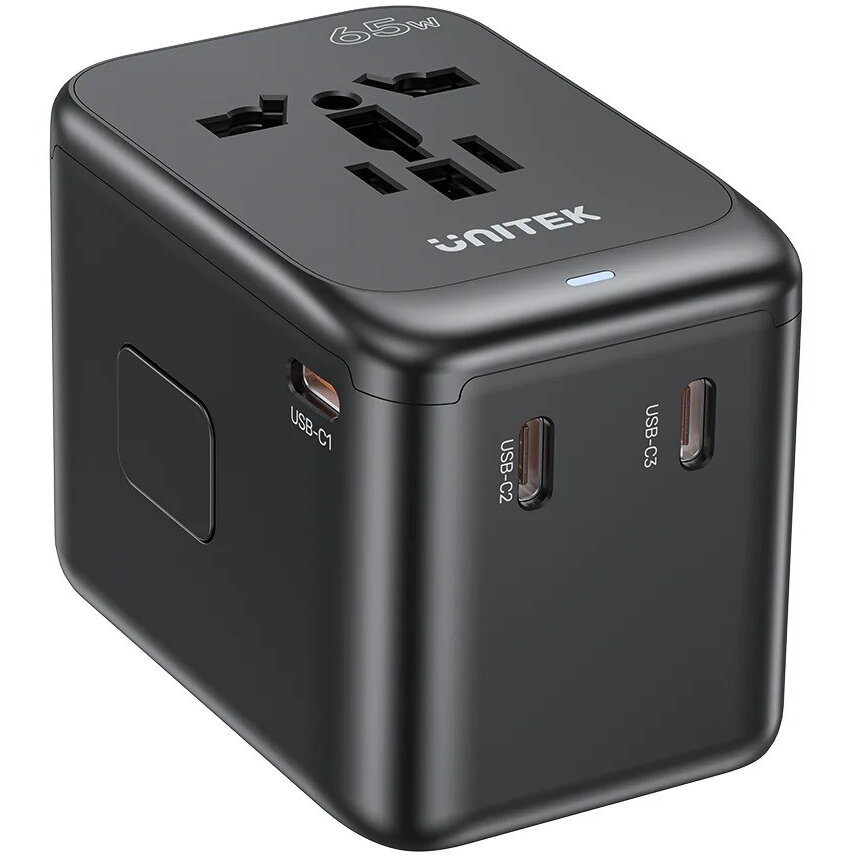 Incarcator 65W Universal Travel Adapter  1xUSB-A 3xUSB-C 1xAC Negru
