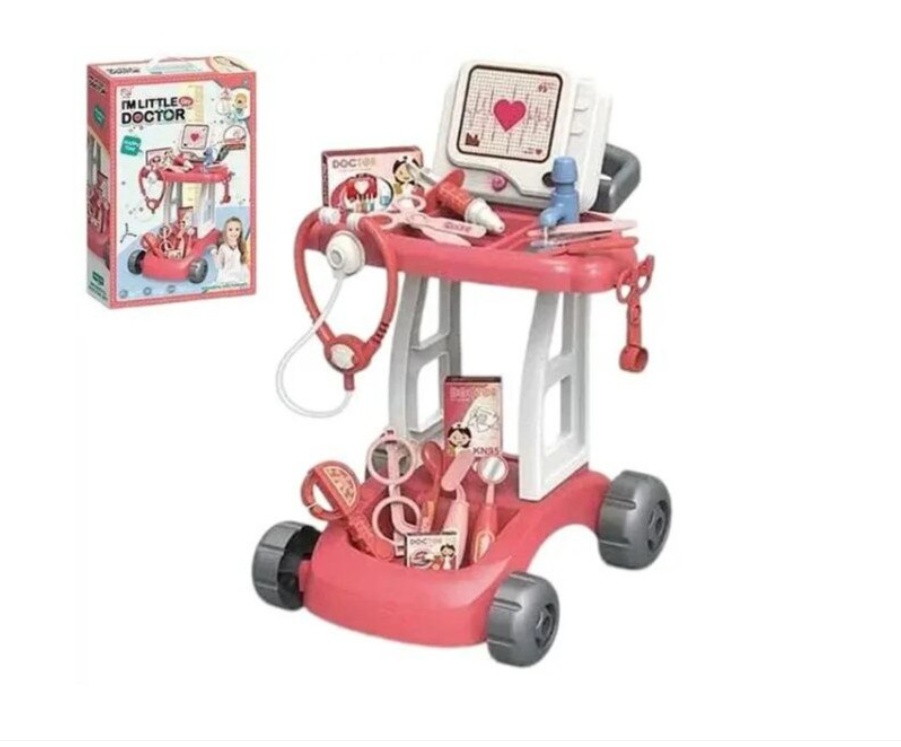 Set doctor pentru copii LITTLE DOCTOR cu efecte sonore si luminoase, 43x 31x 37cm (Culoare produse: Albastru)