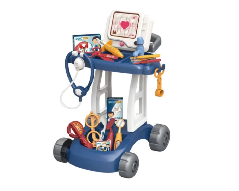 Set doctor pentru copii LITTLE DOCTOR cu efecte sonore si luminoase, 43x 31x 37cm (Culoare produse: roz)