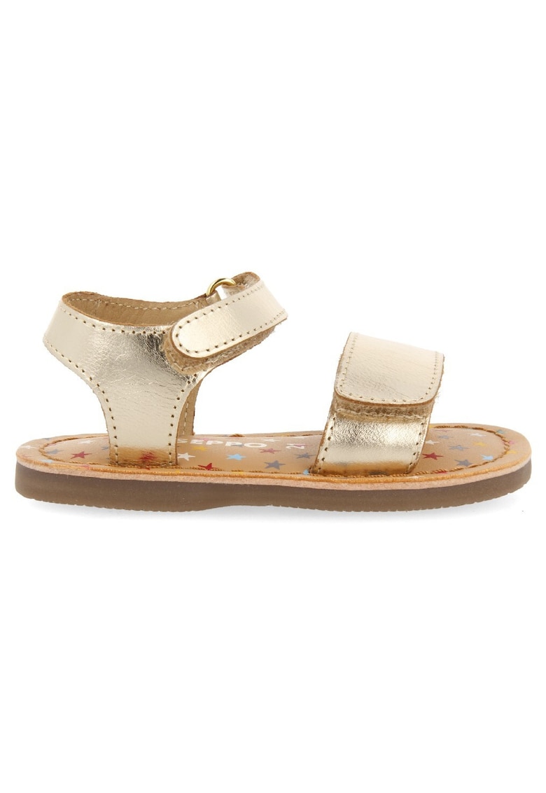 Sandale de piele cu velcro Himare - Auriu