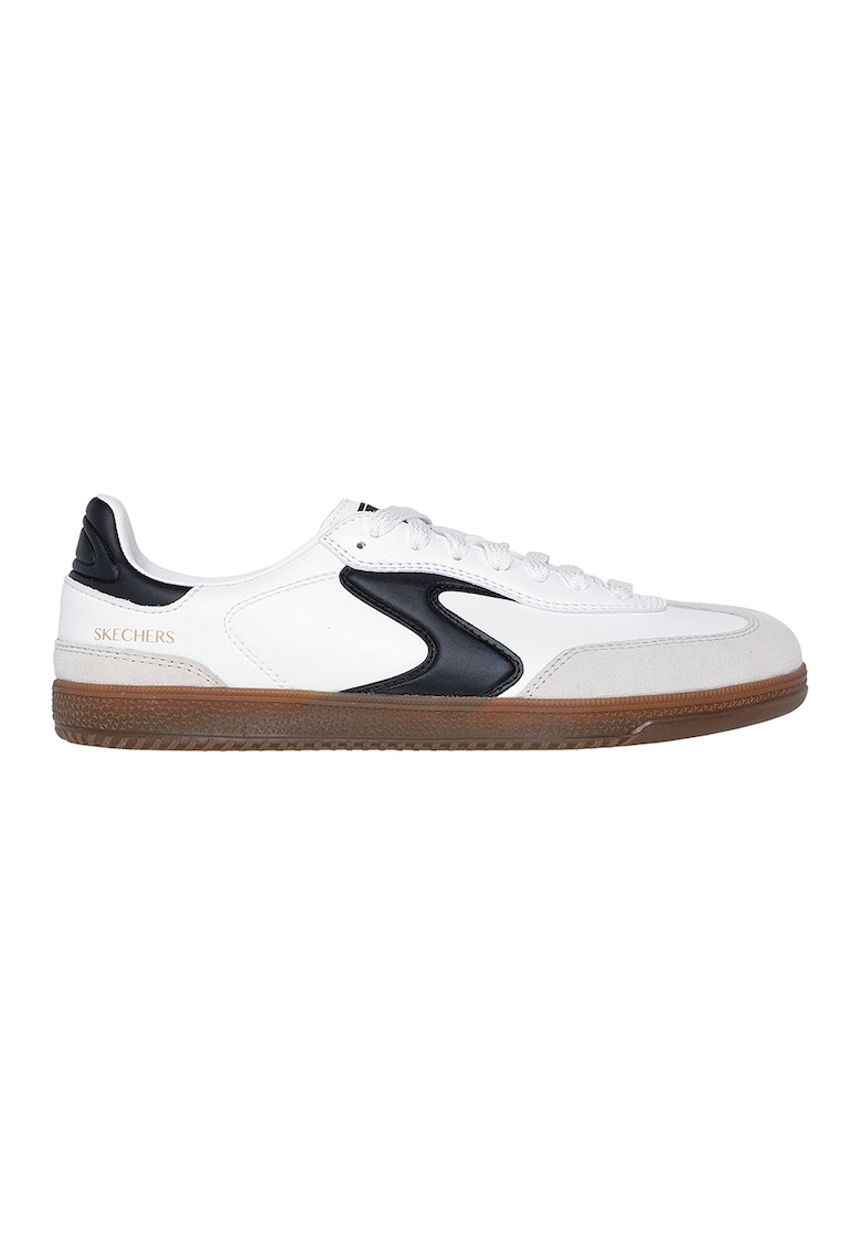 Pantofi sport din piele si piele ecologica Hotshot - Negru/Alb optic