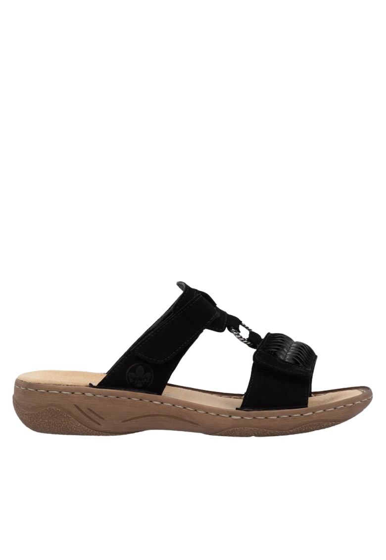 Papuci casual - dama -  ANTISTRESS - V2839-00 negru - piele ecologica