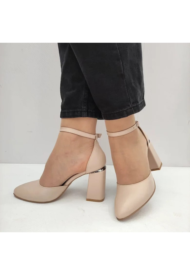 Pantofi Decupati Dama  1848-6 Roz Nude - Roz - Roz