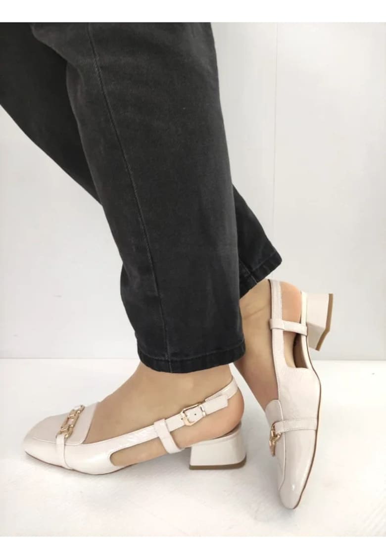 Pantofi slingback  2950-44 Crem Lac - Crem