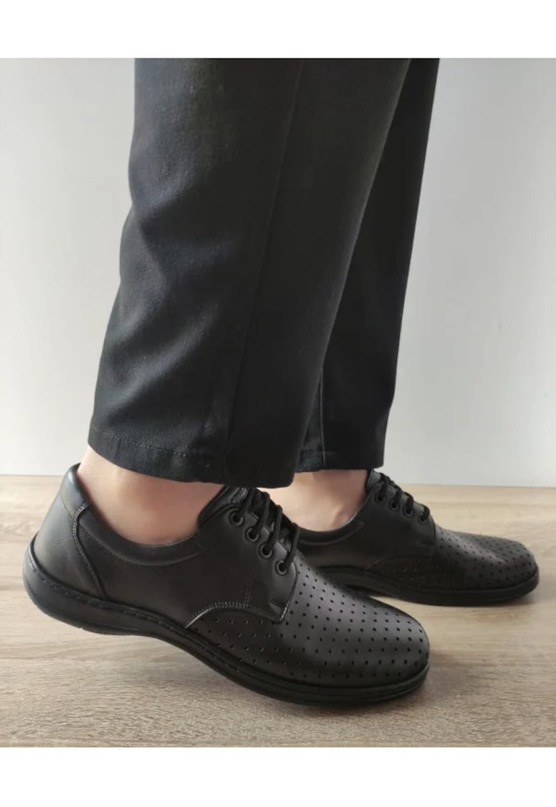 Pantofi Casual Perforati Barbati  147 01-N Negri - Negru - Negru