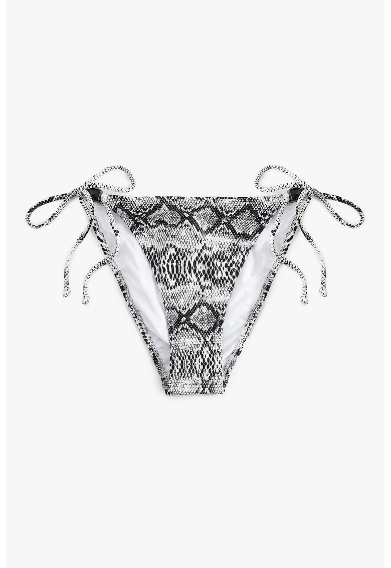 Slip cu model piele de reptila - Negru stins/Alb optic