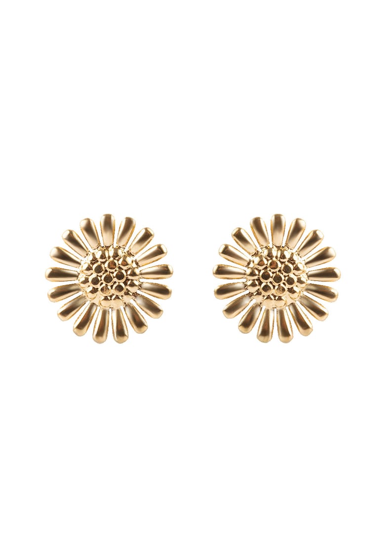 Cercei in forma de floare - placati cu aur de 18K - Auriu