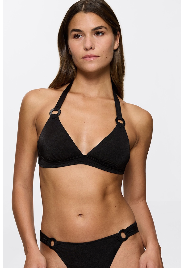 Sutien de baie cu cupe triunghiulare Midnight Swim - Negru