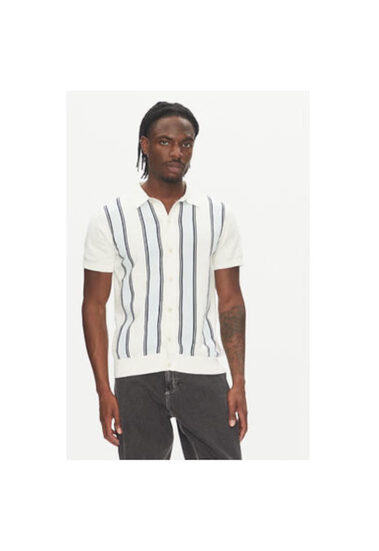 Bluza barbati  30-804062 - Bumbac - Alb/Albastru - Alb/Albastru