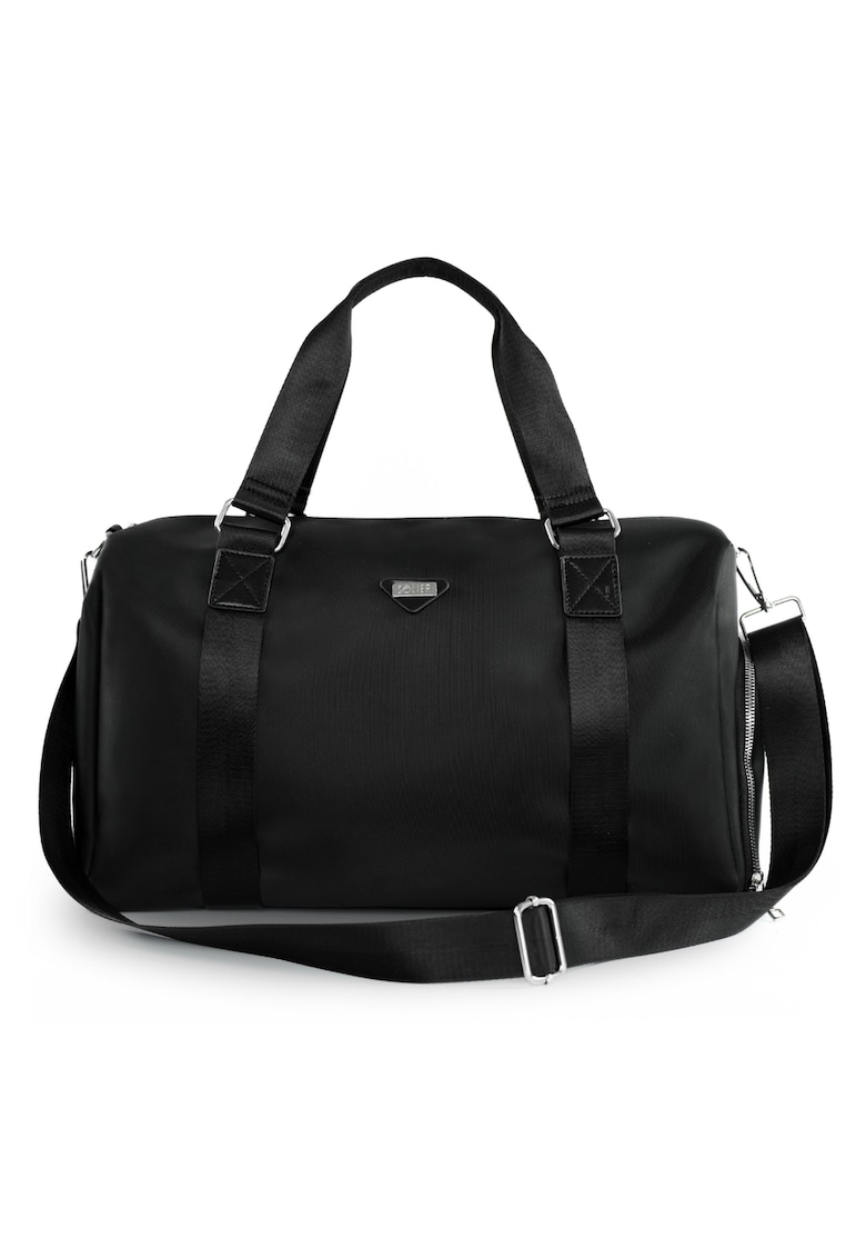 Geanta de dama weekend  FB51 Rimma din nailon - incapatoare - impermeabila - cu curea reglabila - ideala pentru calatorii si sala de sport - Negru - 45 cm x 34 cm x 17 cm