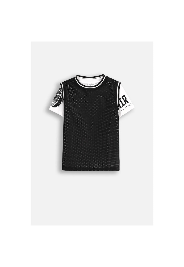 Oferte la Tricou sport copii -  poliester - alb/negru