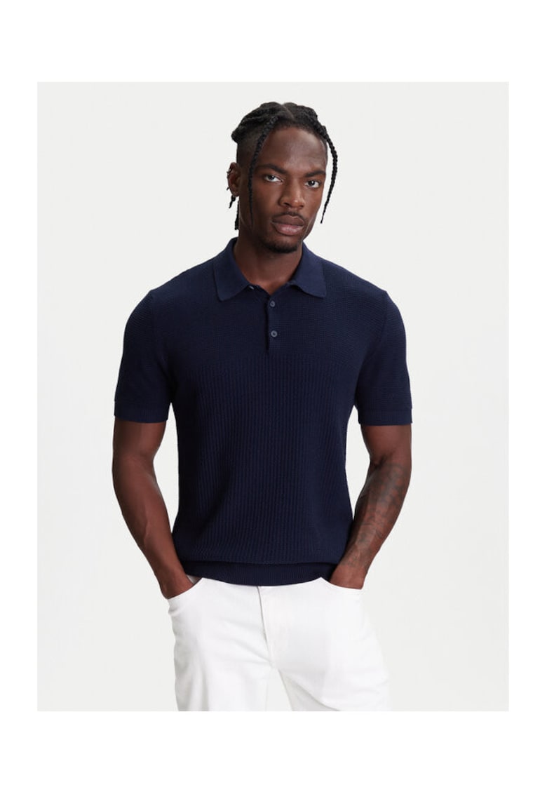 Tricou polo barbati  1198U301H - Bumbac - Bleumarin - Bleumarin