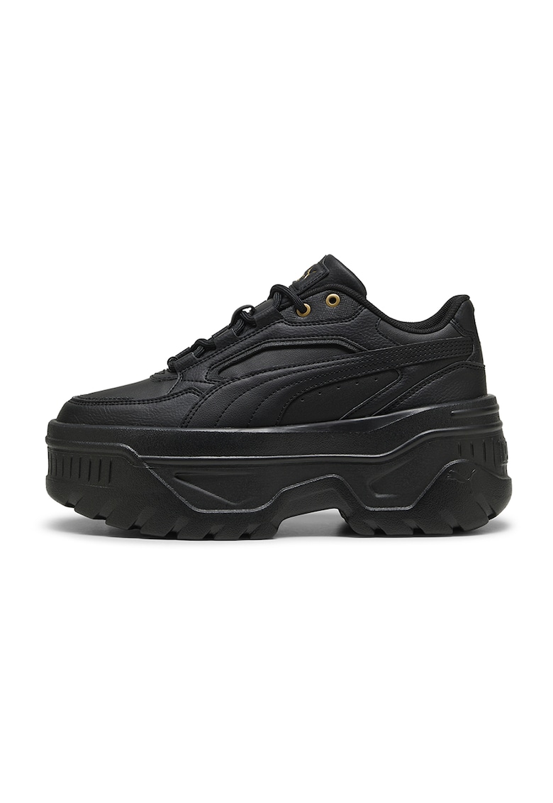 Pantofi sport Karmen X-tra flatform de piele ecologica - Negru