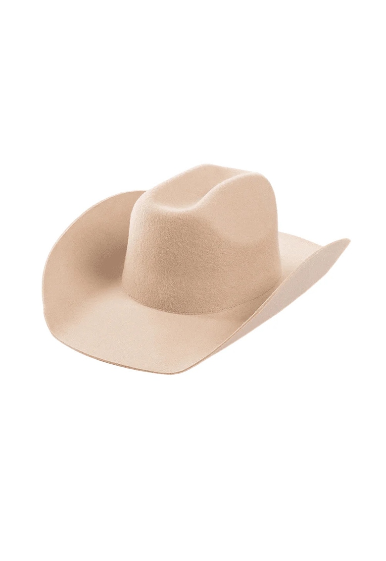 Palarie dama - bej - din lana - stil cowboy - Malena -