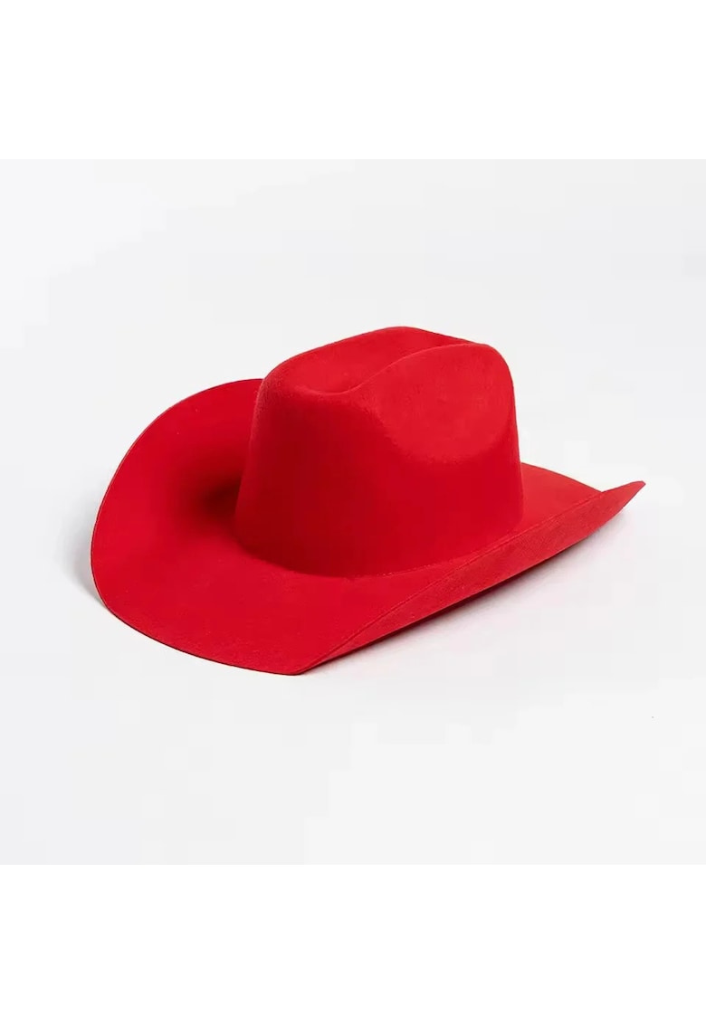 Palarie Fedora - rosie - din lana - stil cowboy - reglabila - Hedley