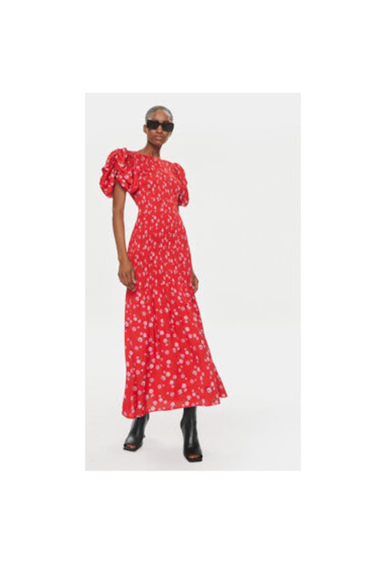 Rochie dama -  304120121 - Viscoza - Negru - Rosu