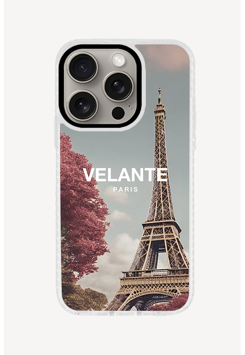 Husa unisex de protectie pentru iPhone 15 Pro - Galben/Roz/Albastru