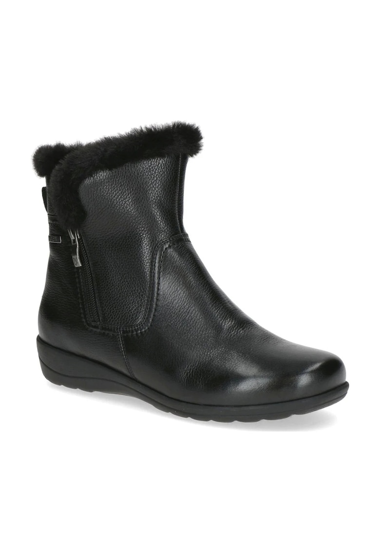 Ghete dama -  casual - textil/piele naturala - negru
