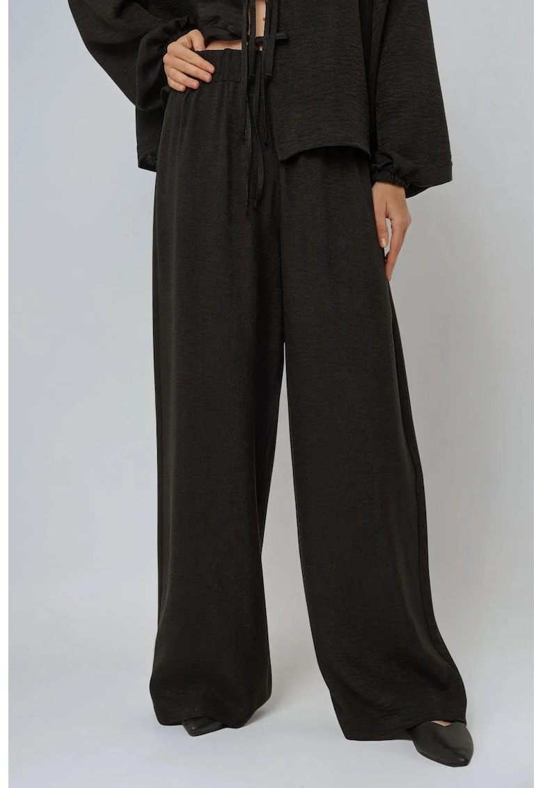 Pantaloni dama -  relaxati - negri - poliester