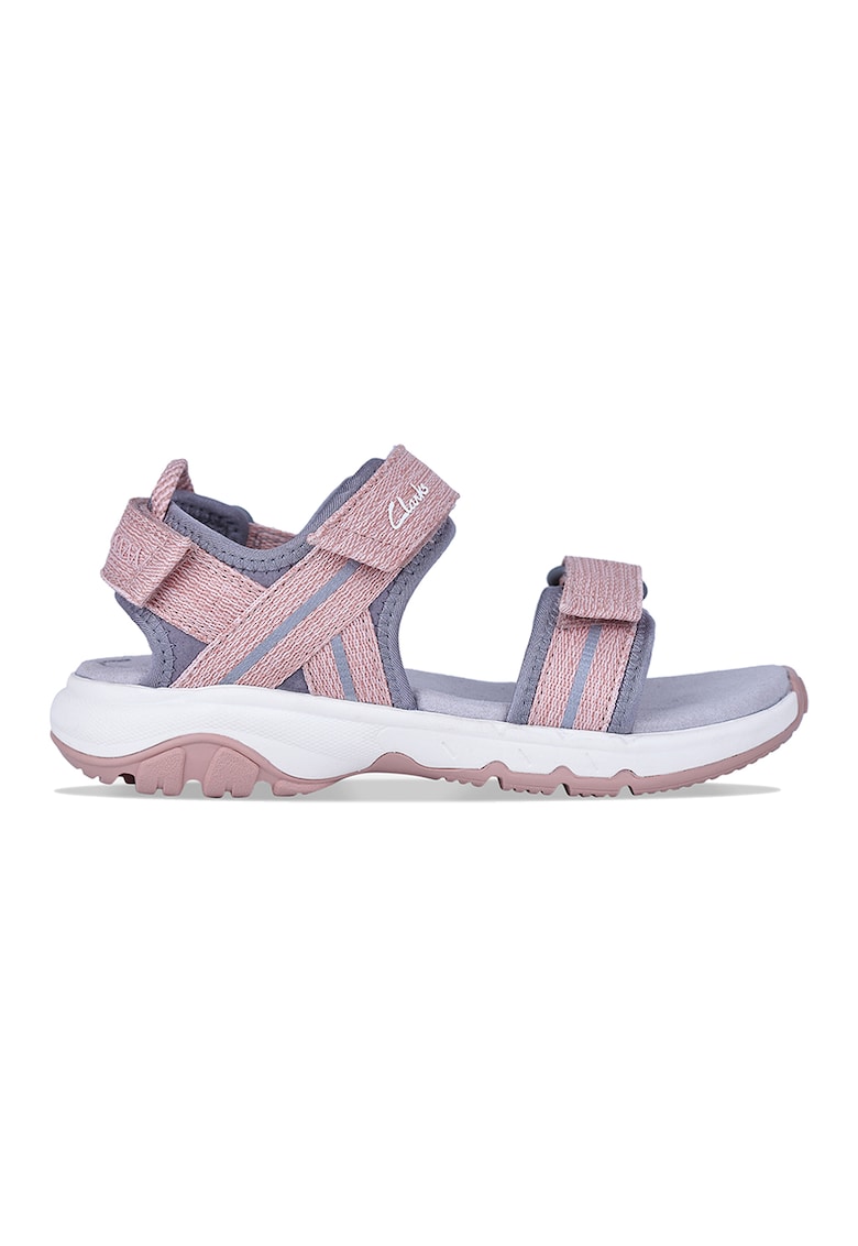 Sandale cu benzi velcro Expo Sea - Albastru prafuit/Roz
