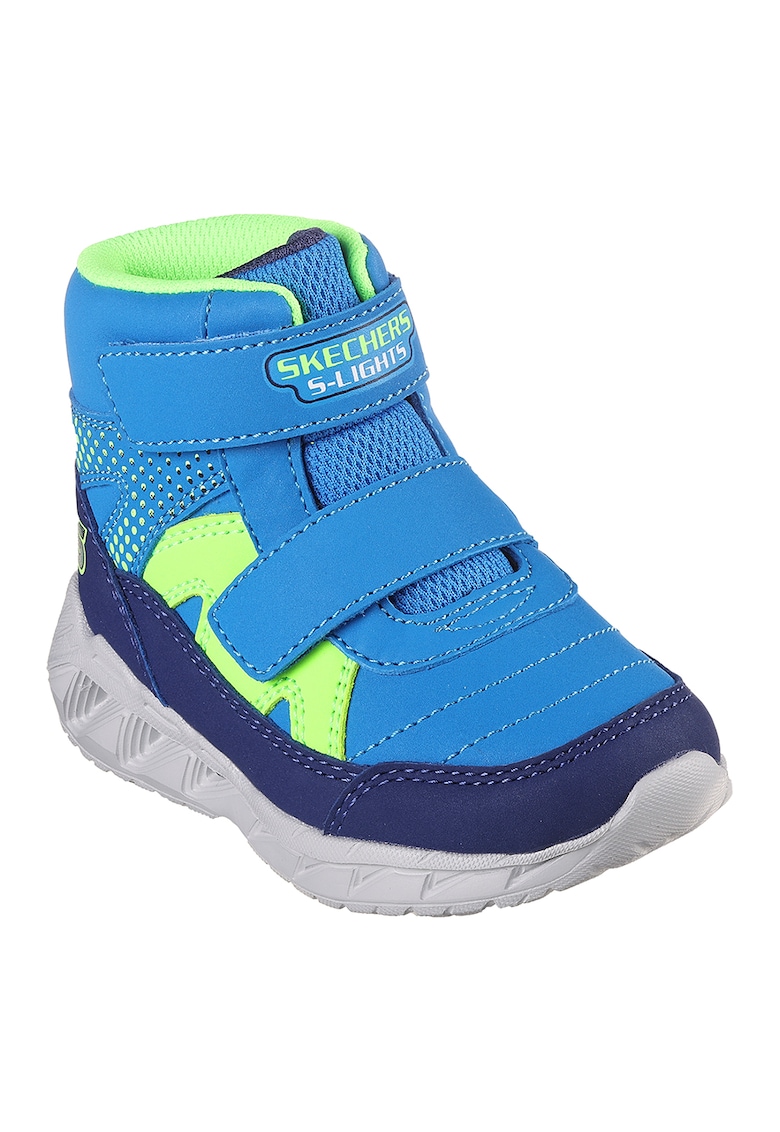Ghete cu lumini led Magna Lights-Thund - Verde lime/Bleumarin