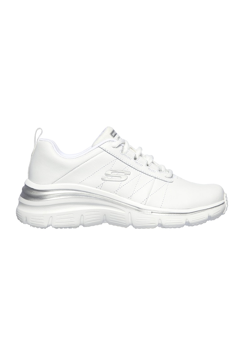 Pantofi sport de piele ecologica cu garnituri de piele Fit-Effortless - Alb