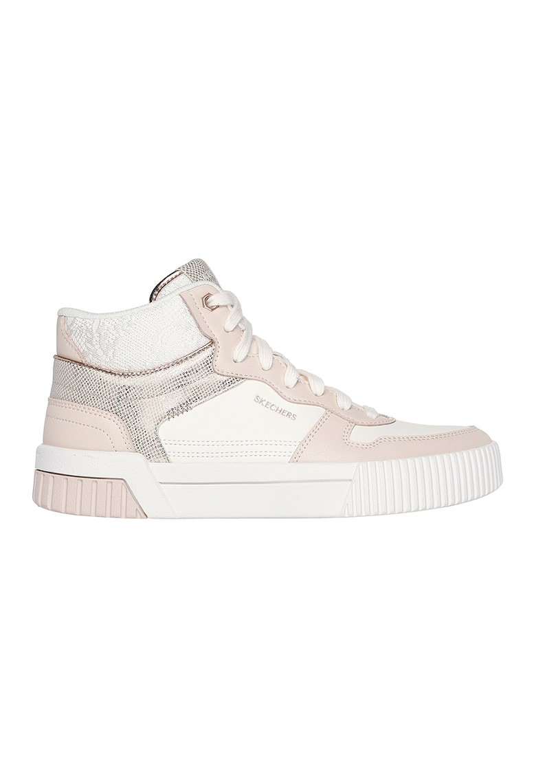 Pantofi sport mid-cut din piele ecologica Jade - Alb/Roz