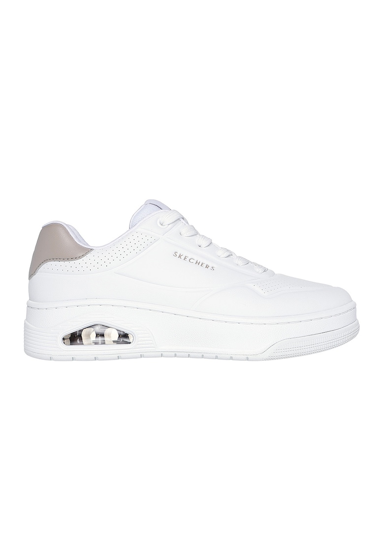 Pantofi sport din piele ecologica Uno Court - Alb