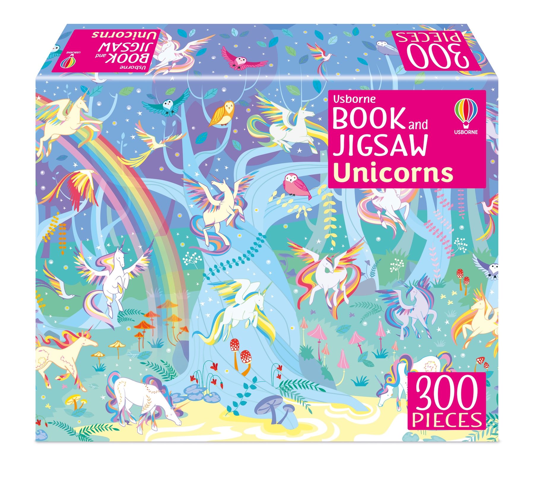 Set puzzle + carte Usborne Book and Jigsaw Unicorns - 300 piese
