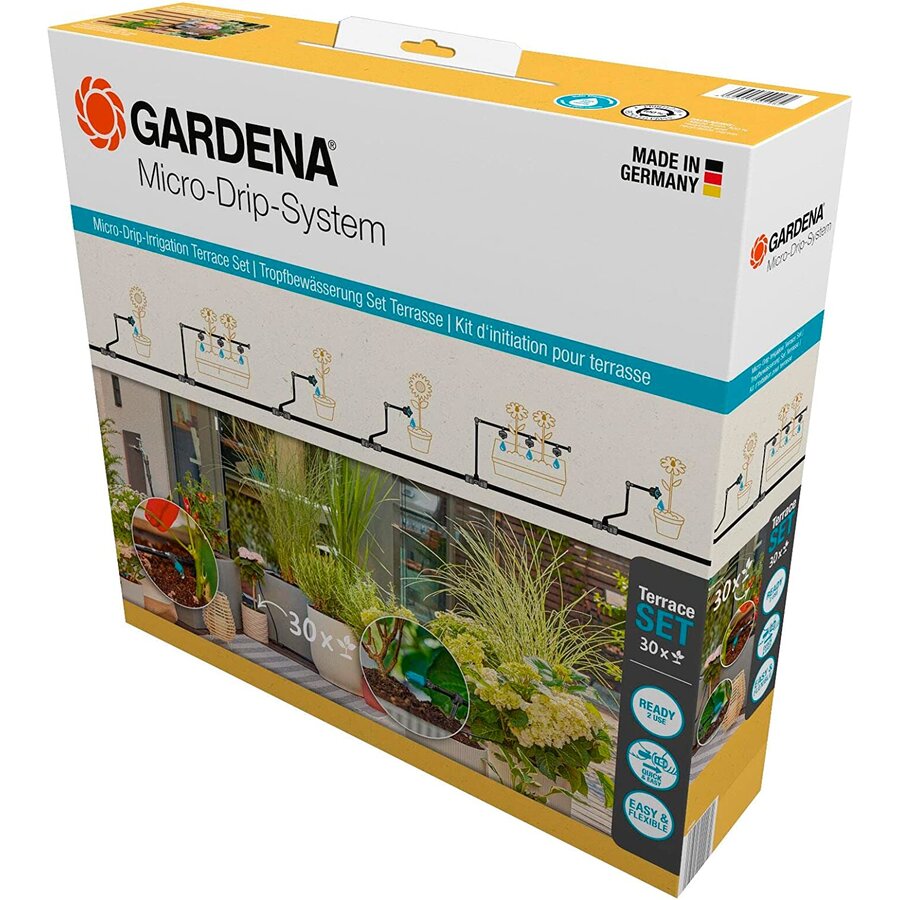 Micro-Drip-System Drip Irrigation Set Terrace, 30 plants, drippers (black/grey, model 2023)