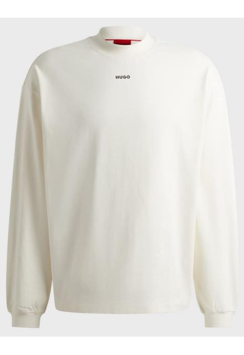 HUGO - Bluza din bumbac cu detaliu logo