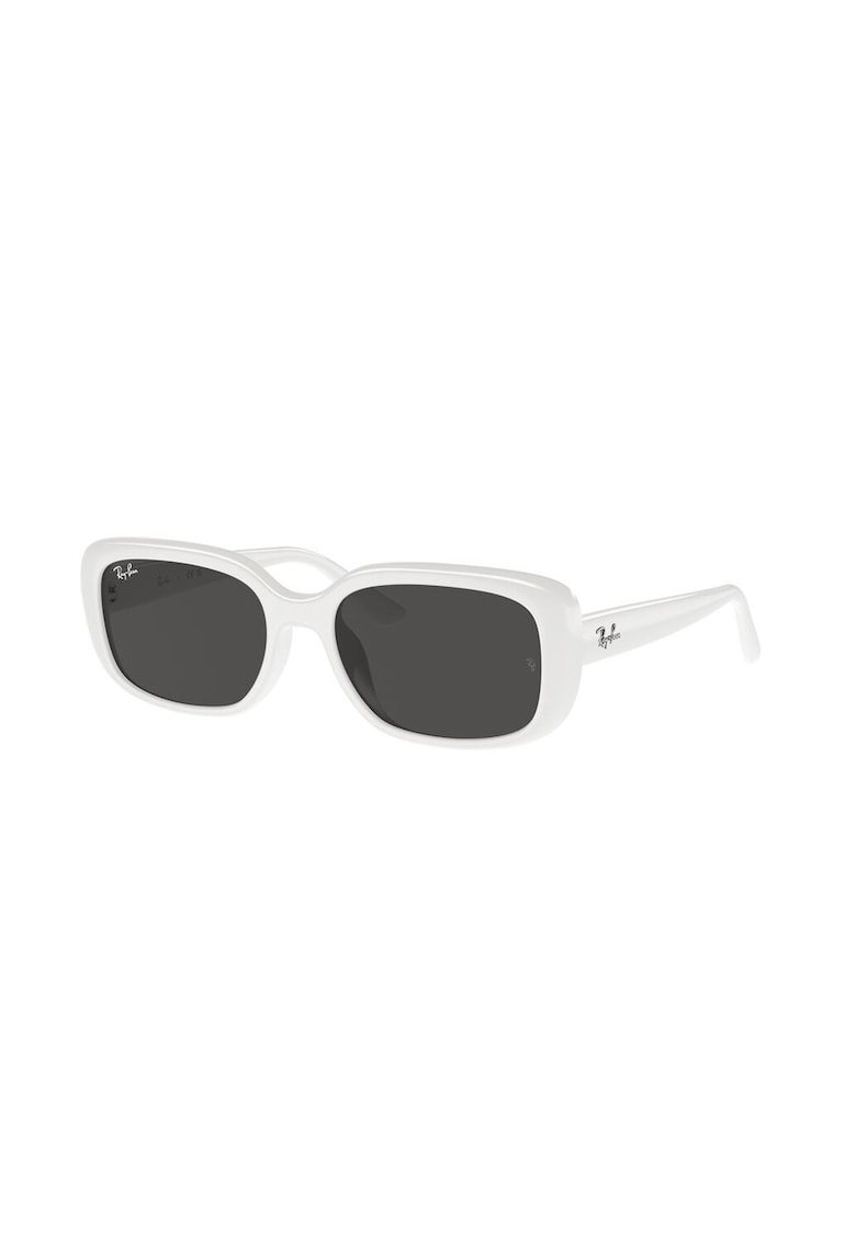 Ochelari de soare unisex dreptunghiulari - Alb murdar