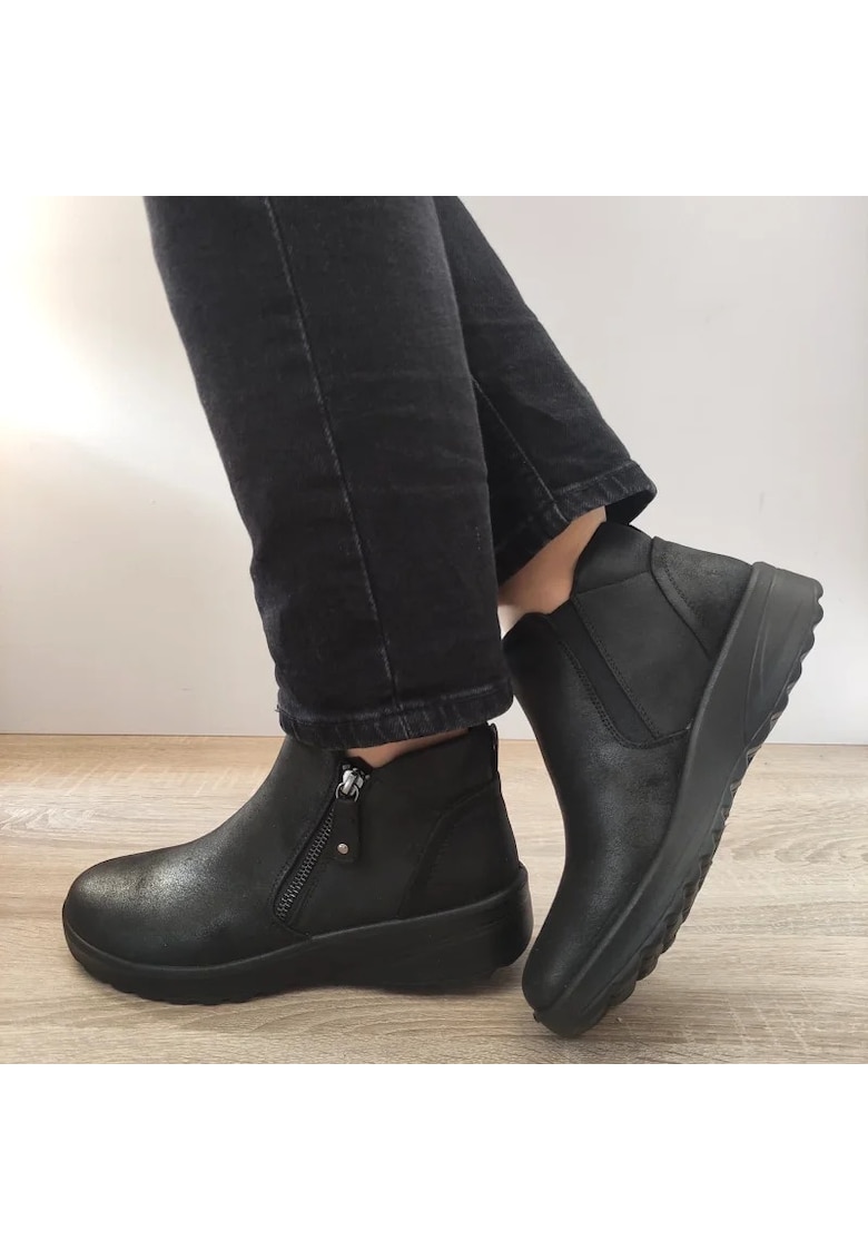 Ghete casual dama  piele ecologica - negru - Negru