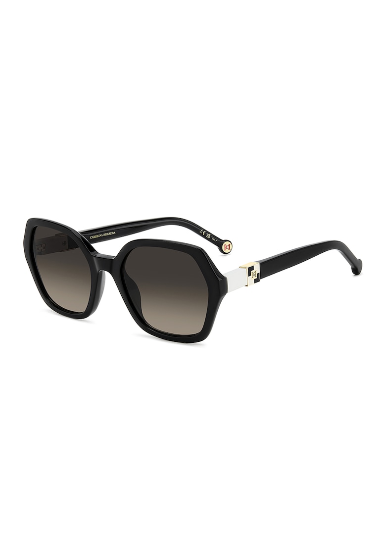 Ochelari de soare hexagonali cu lentile in degrade - Negru